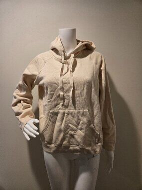 Sezane Cream Colored Hoodie Sweatshirt M